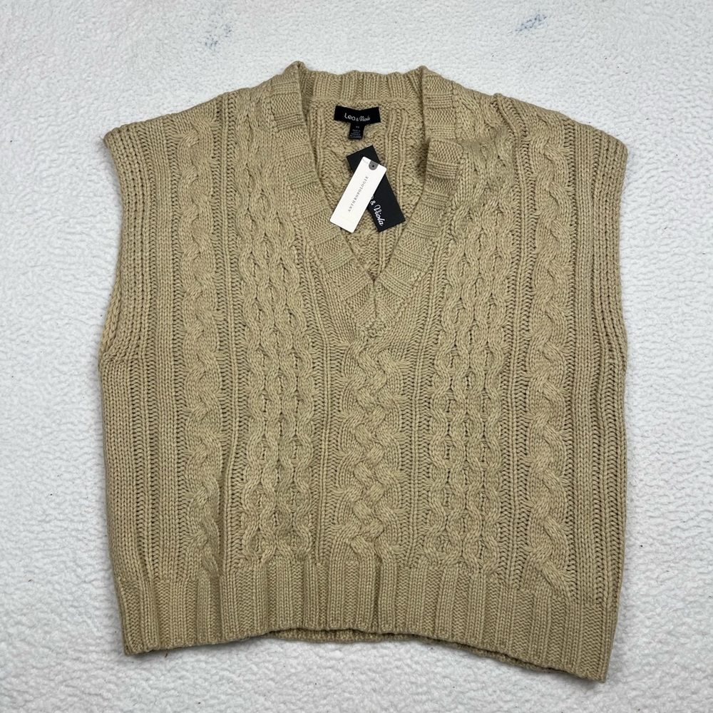 Anthropologie cable knit vest top